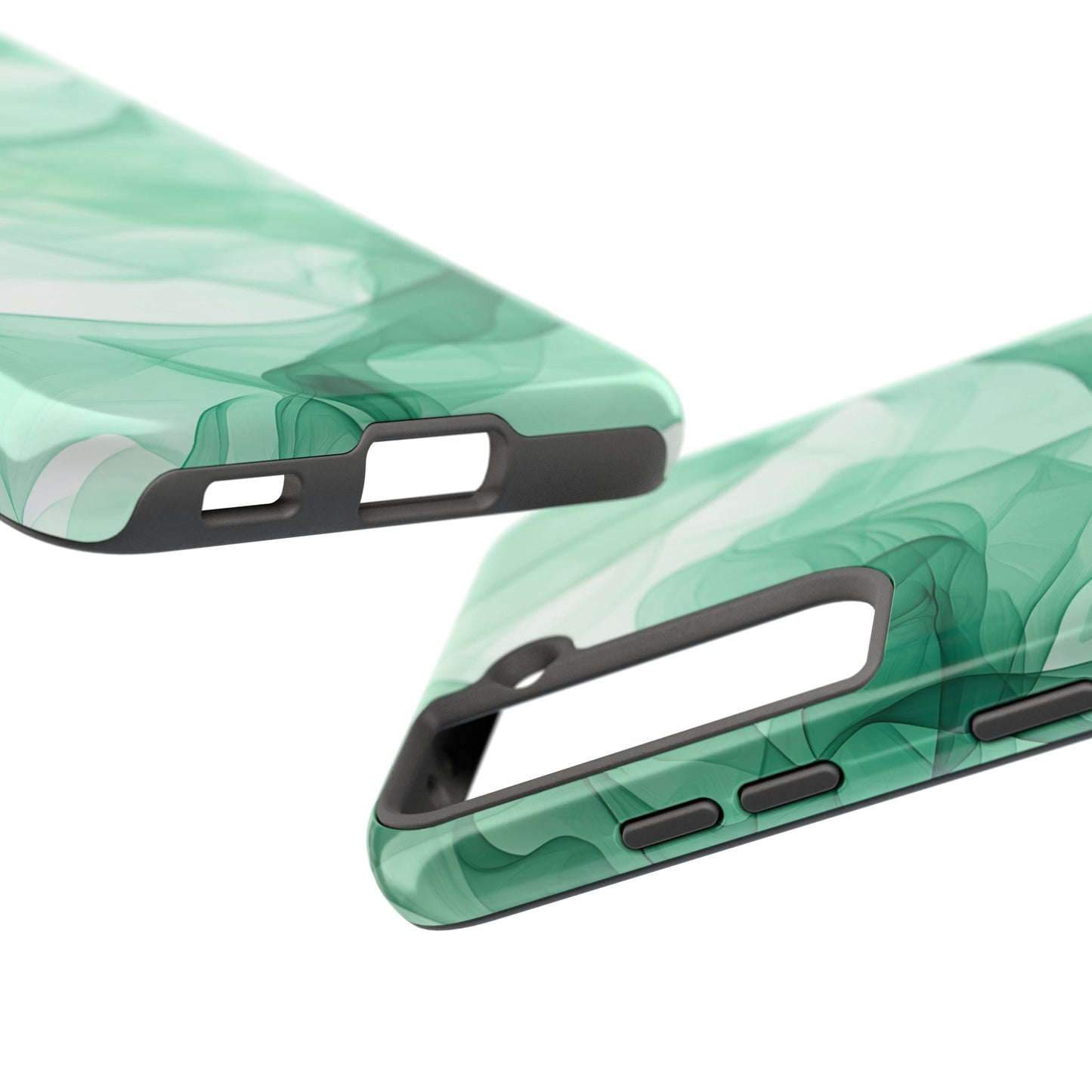 Translucent Flowing Green Fabric Samsung Galaxy Case – Elegant Fluid Design - BOGO Cases