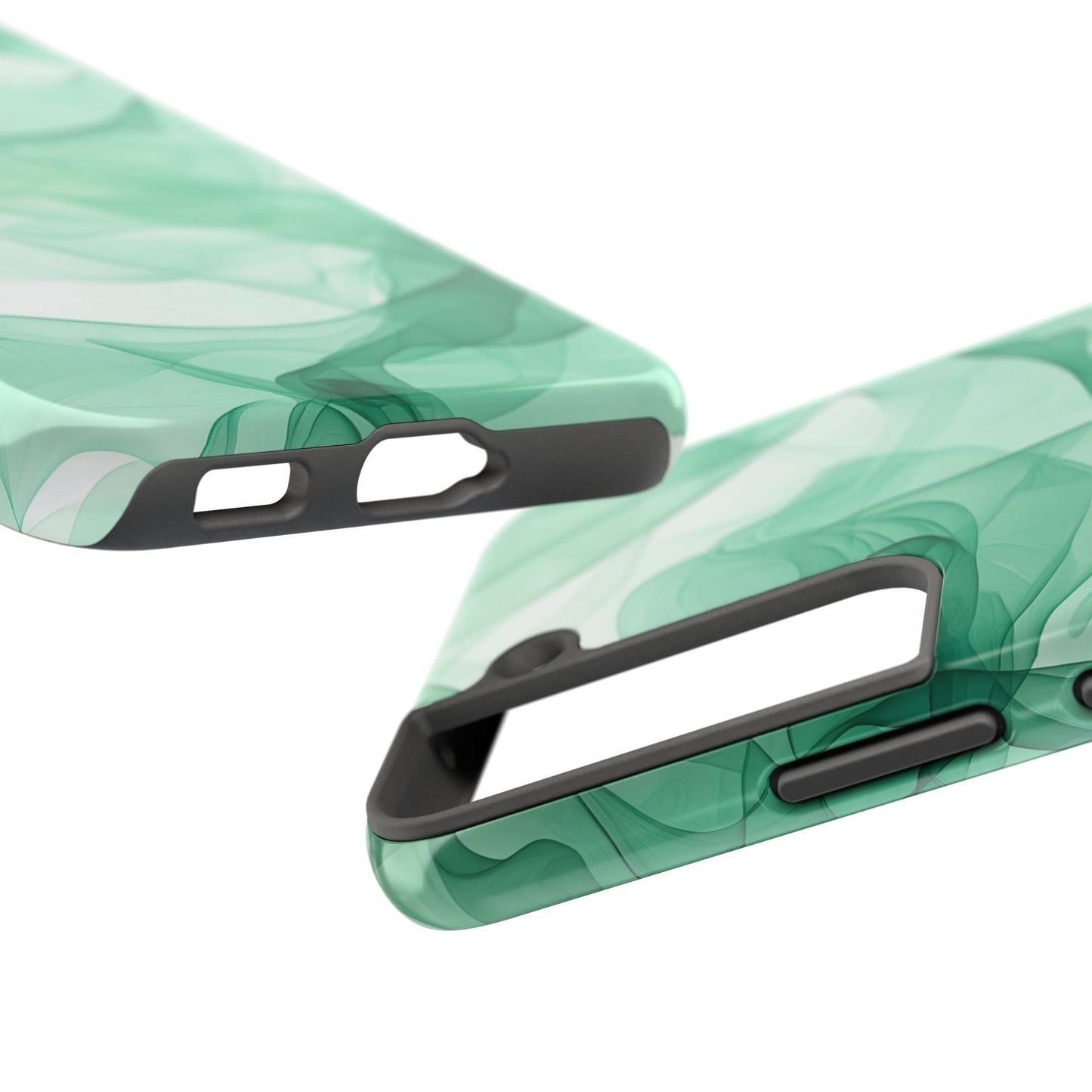 Translucent Flowing Green Fabric Samsung Galaxy Case – Elegant Fluid Design - BOGO Cases