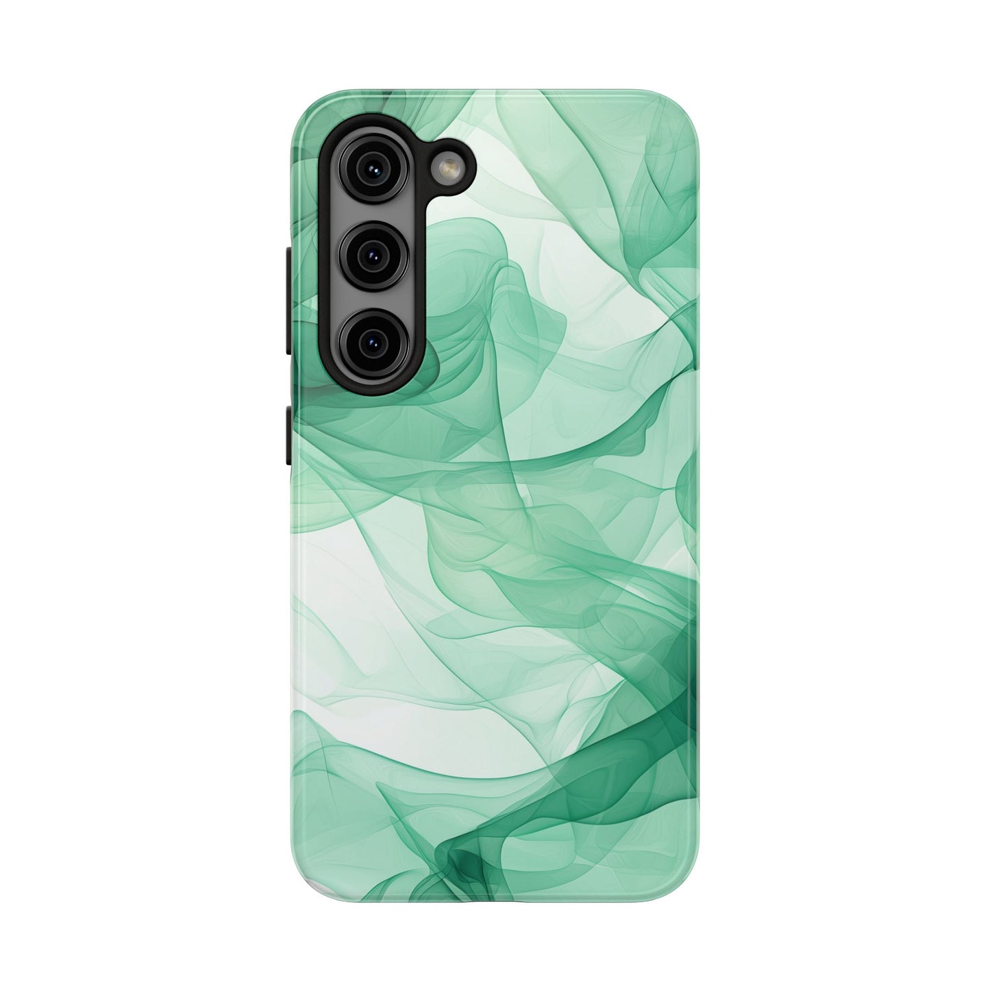 Translucent Flowing Green Fabric Samsung Galaxy Case – Elegant Fluid Design - BOGO Cases