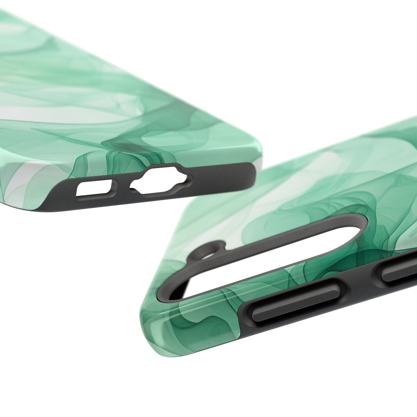 Translucent Flowing Green Fabric Samsung Galaxy Case – Elegant Fluid Design - BOGO Cases