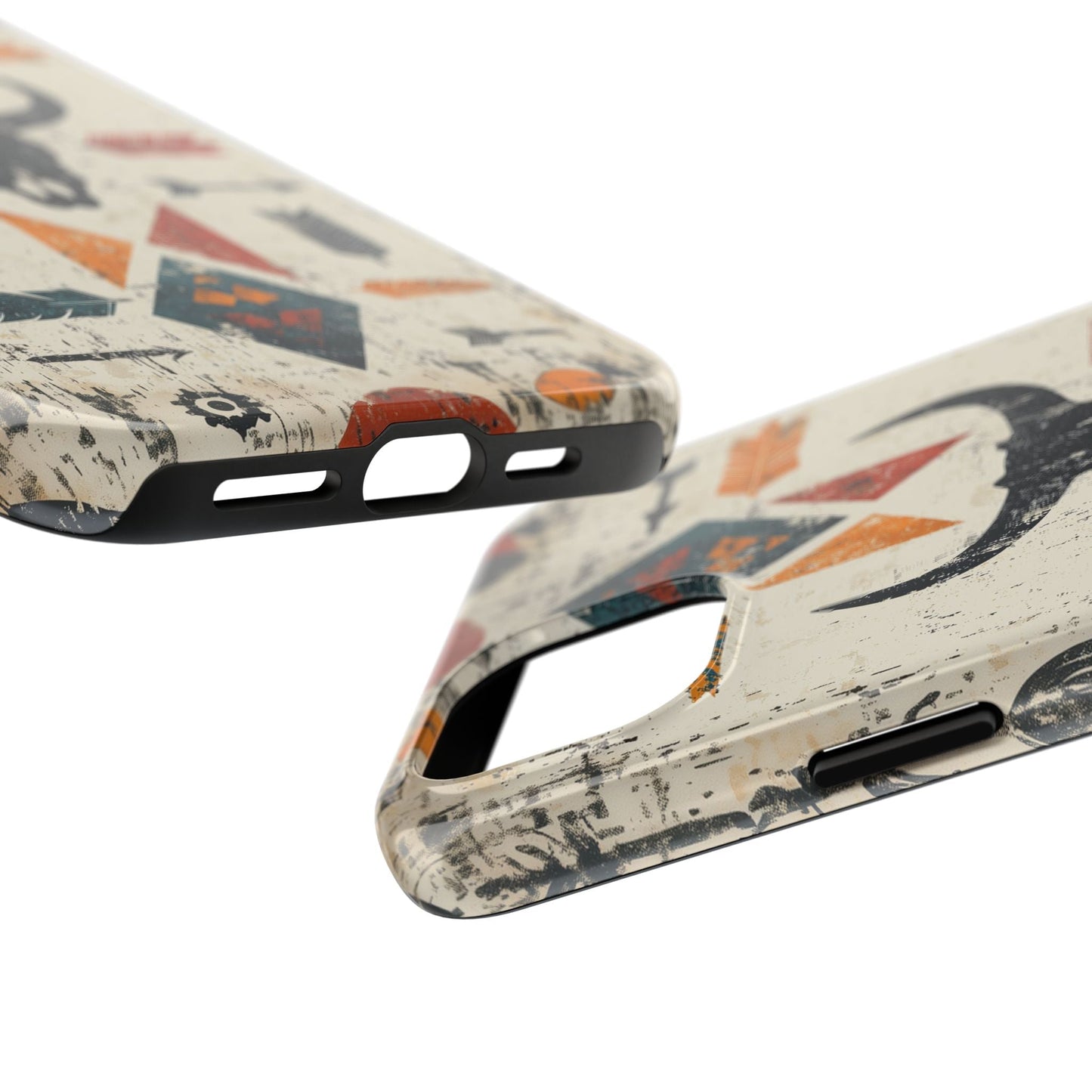 Tribal Bull Skull & Arrows Tough iPhone Case – Rustic Western Design, Dual - Layer Protection - BOGO Cases