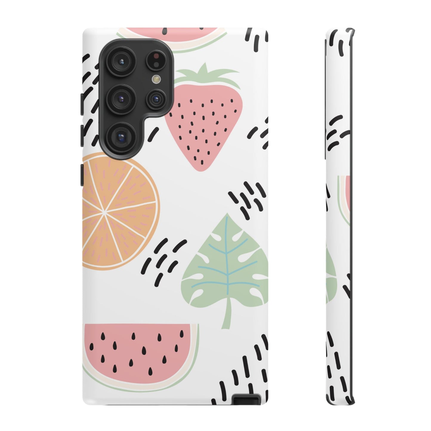 Tropical Fruit Fiesta Tough Samsung Galaxy Case – Fun Watermelon, Pineapple, and Citrus Design - BOGO Cases