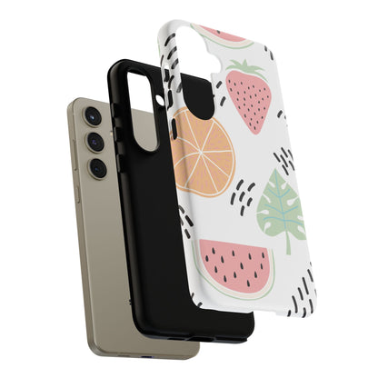 Tropical Fruit Fiesta Tough Samsung Galaxy Case – Fun Watermelon, Pineapple, and Citrus Design - BOGO Cases