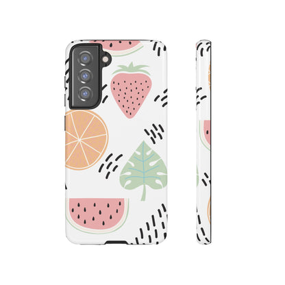 Tropical Fruit Fiesta Tough Samsung Galaxy Case – Fun Watermelon, Pineapple, and Citrus Design - BOGO Cases