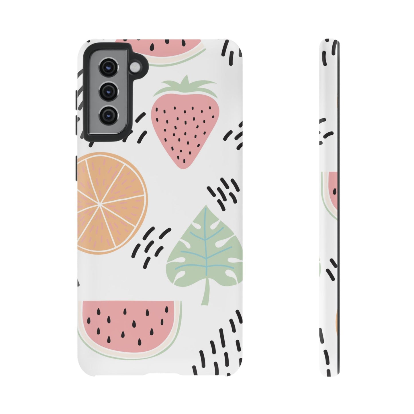 Tropical Fruit Fiesta Tough Samsung Galaxy Case – Fun Watermelon, Pineapple, and Citrus Design - BOGO Cases