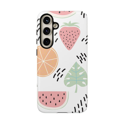 Tropical Fruit Fiesta Tough Samsung Galaxy Case – Fun Watermelon, Pineapple, and Citrus Design - BOGO Cases