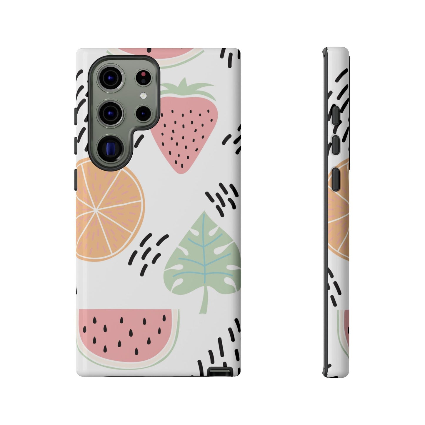 Tropical Fruit Fiesta Tough Samsung Galaxy Case – Fun Watermelon, Pineapple, and Citrus Design - BOGO Cases