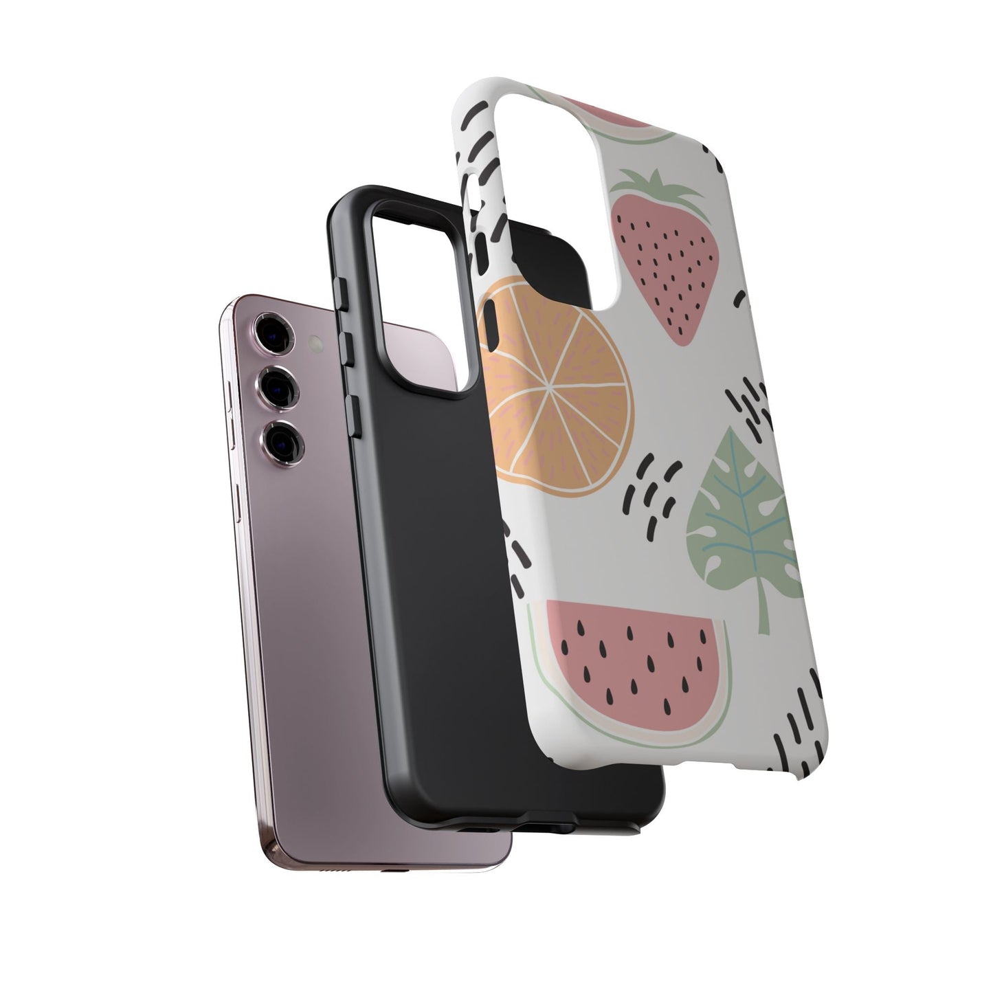 Tropical Fruit Fiesta Tough Samsung Galaxy Case – Fun Watermelon, Pineapple, and Citrus Design - BOGO Cases