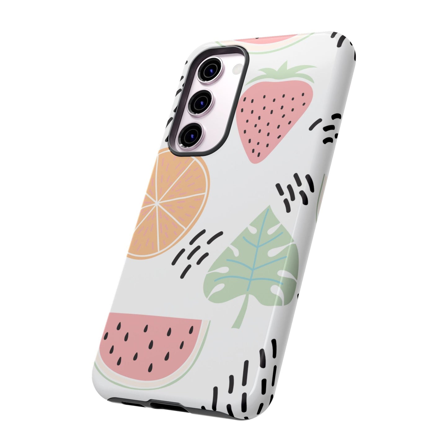 Tropical Fruit Fiesta Tough Samsung Galaxy Case – Fun Watermelon, Pineapple, and Citrus Design - BOGO Cases