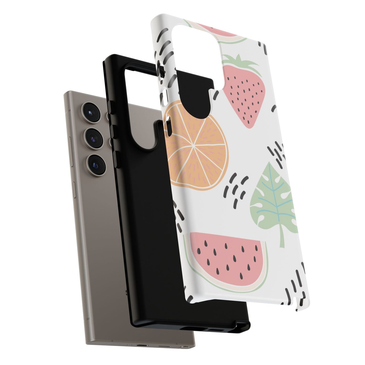 Tropical Fruit Fiesta Tough Samsung Galaxy Case – Fun Watermelon, Pineapple, and Citrus Design - BOGO Cases