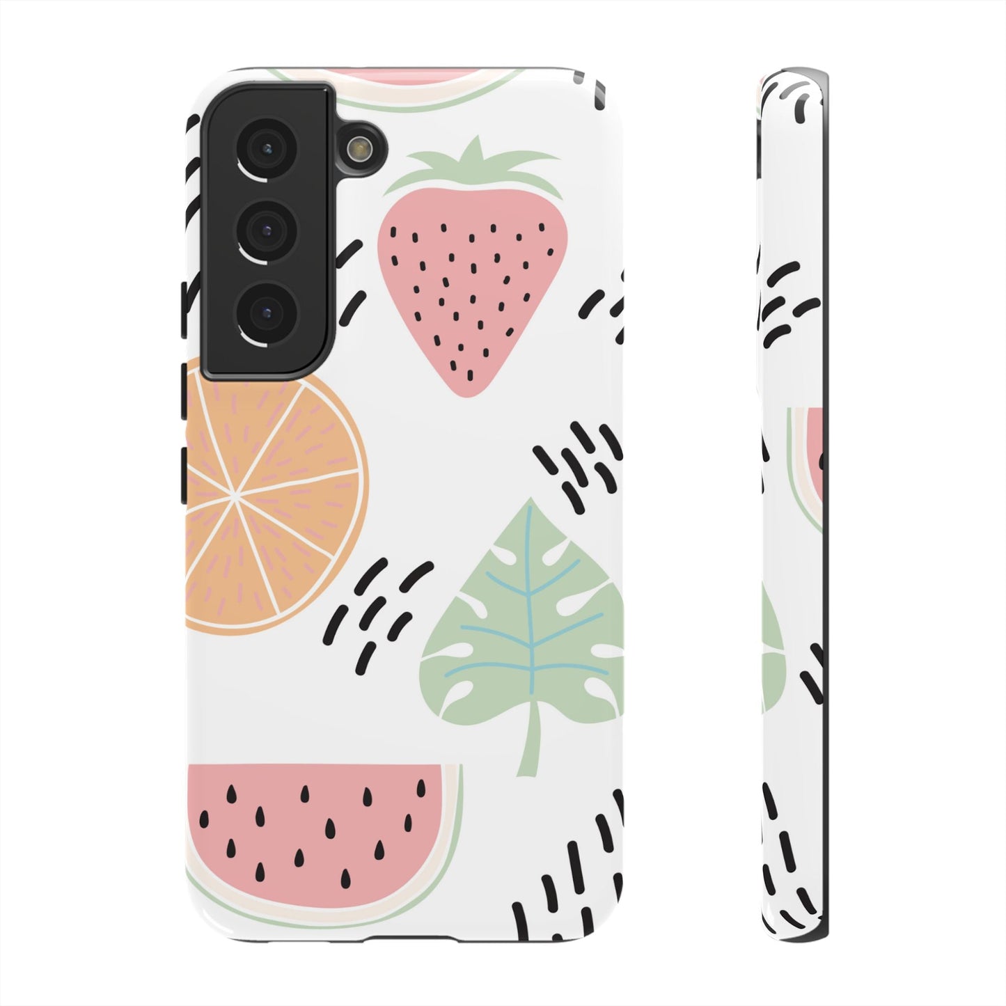 Tropical Fruit Fiesta Tough Samsung Galaxy Case – Fun Watermelon, Pineapple, and Citrus Design - BOGO Cases