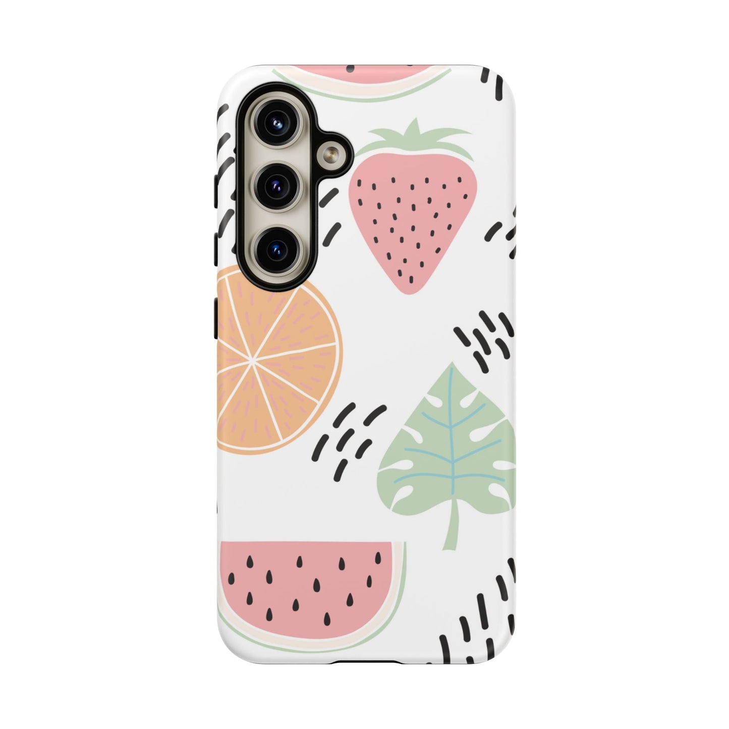 Tropical Fruit Fiesta Tough Samsung Galaxy Case – Fun Watermelon, Pineapple, and Citrus Design - BOGO Cases