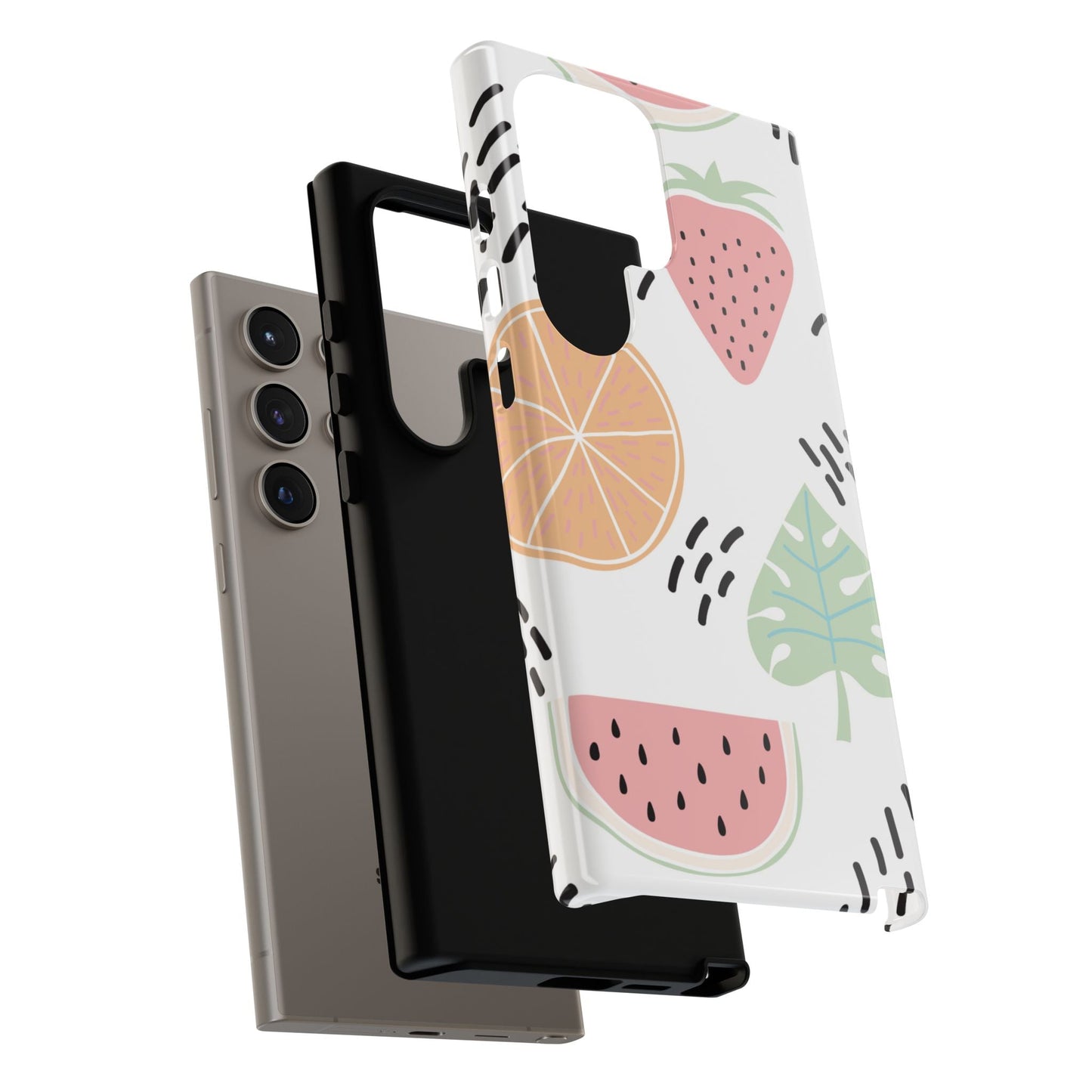 Tropical Fruit Fiesta Tough Samsung Galaxy Case – Fun Watermelon, Pineapple, and Citrus Design - BOGO Cases