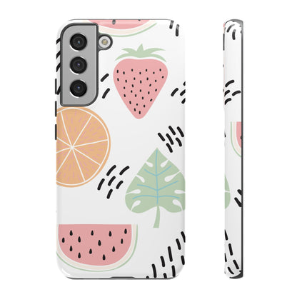 Tropical Fruit Fiesta Tough Samsung Galaxy Case – Fun Watermelon, Pineapple, and Citrus Design - BOGO Cases