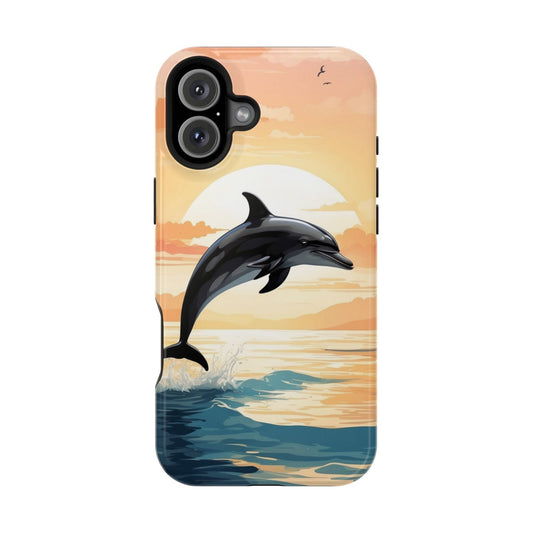 Tropical Sunset Dolphin MagSafe iPhone Case - BOGO Cases
