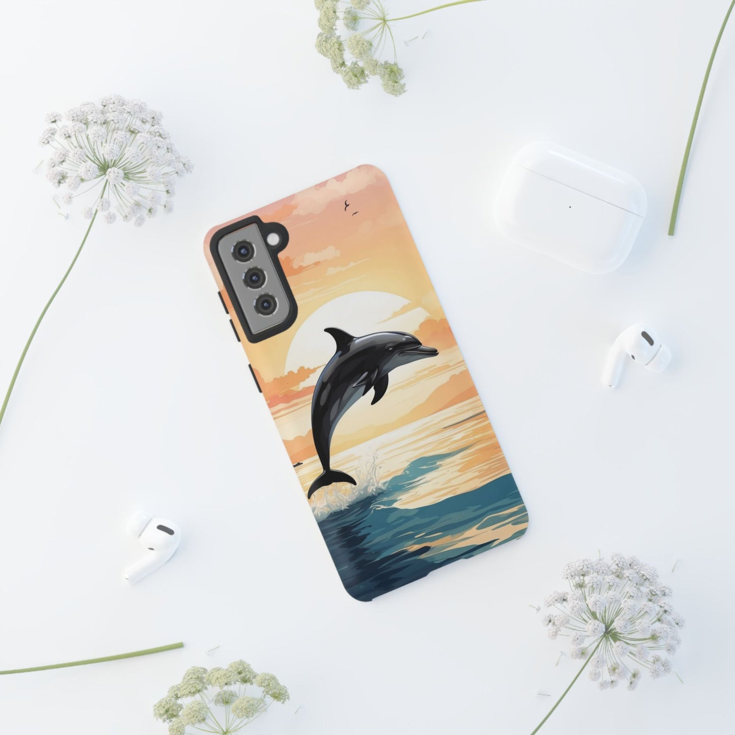 Tropical Sunset Dolphin Samsung Galaxy Case - BOGO Cases
