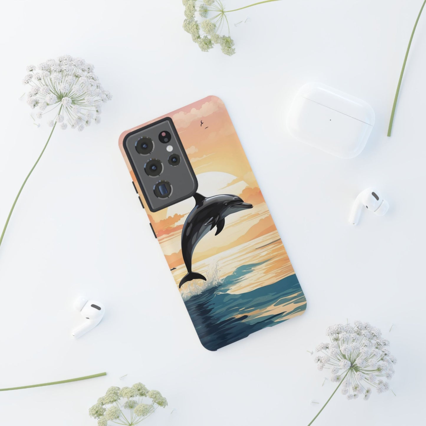 Tropical Sunset Dolphin Samsung Galaxy Case - BOGO Cases