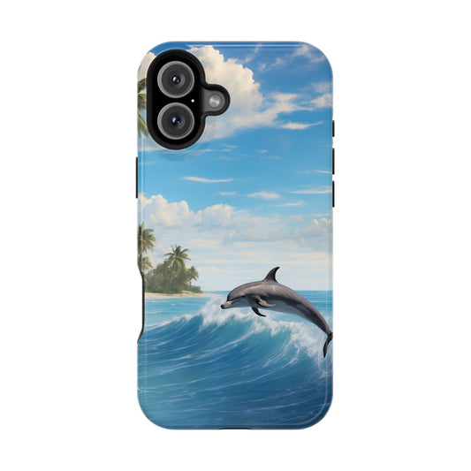 Tropical Surf Dolphin - MagSafe iPhone Case - BOGO Cases