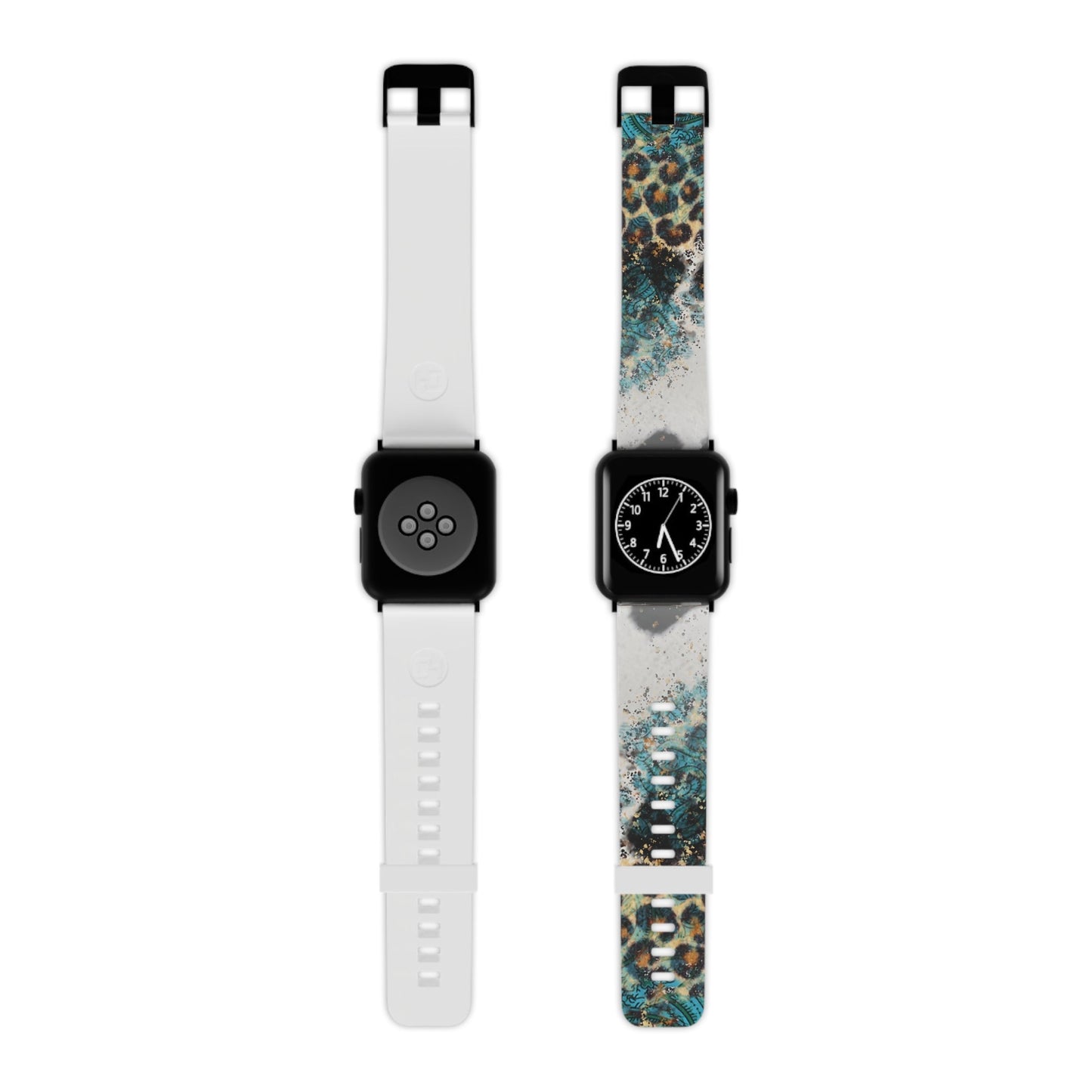 Turquoise Paisley Cowhide Leopard Apple Watch Band - BOGO Cases