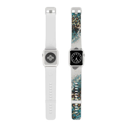 Turquoise Paisley Cowhide Leopard Apple Watch Band - BOGO Cases