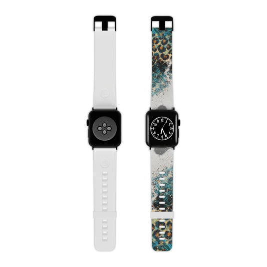 Turquoise Paisley Cowhide Leopard Apple Watch Band - BOGO Cases
