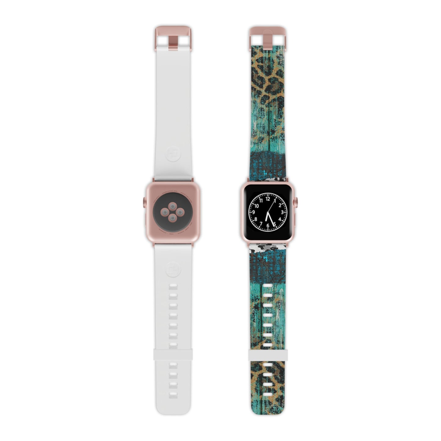 Turquoise Rustic Leopard Wood Apple Watch Band - BOGO Cases