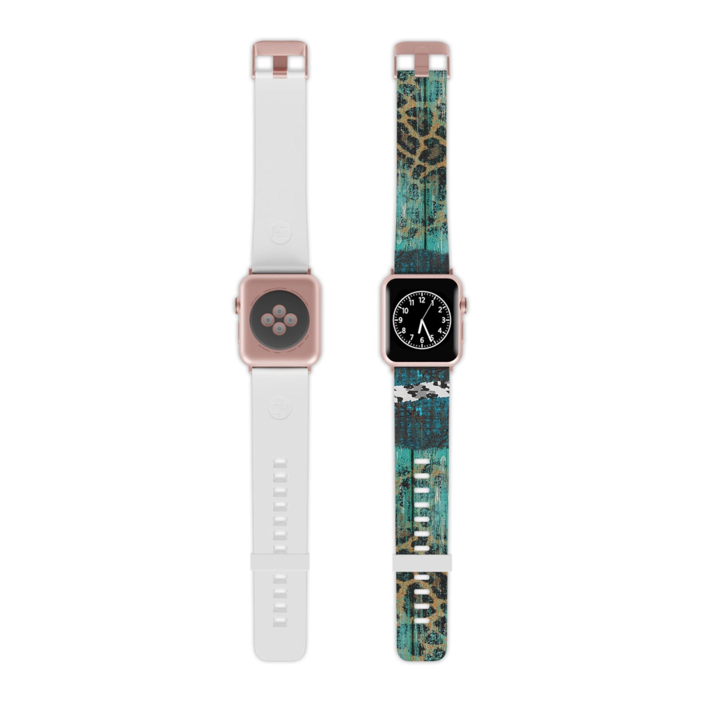 Turquoise Rustic Leopard Wood Apple Watch Band - BOGO Cases