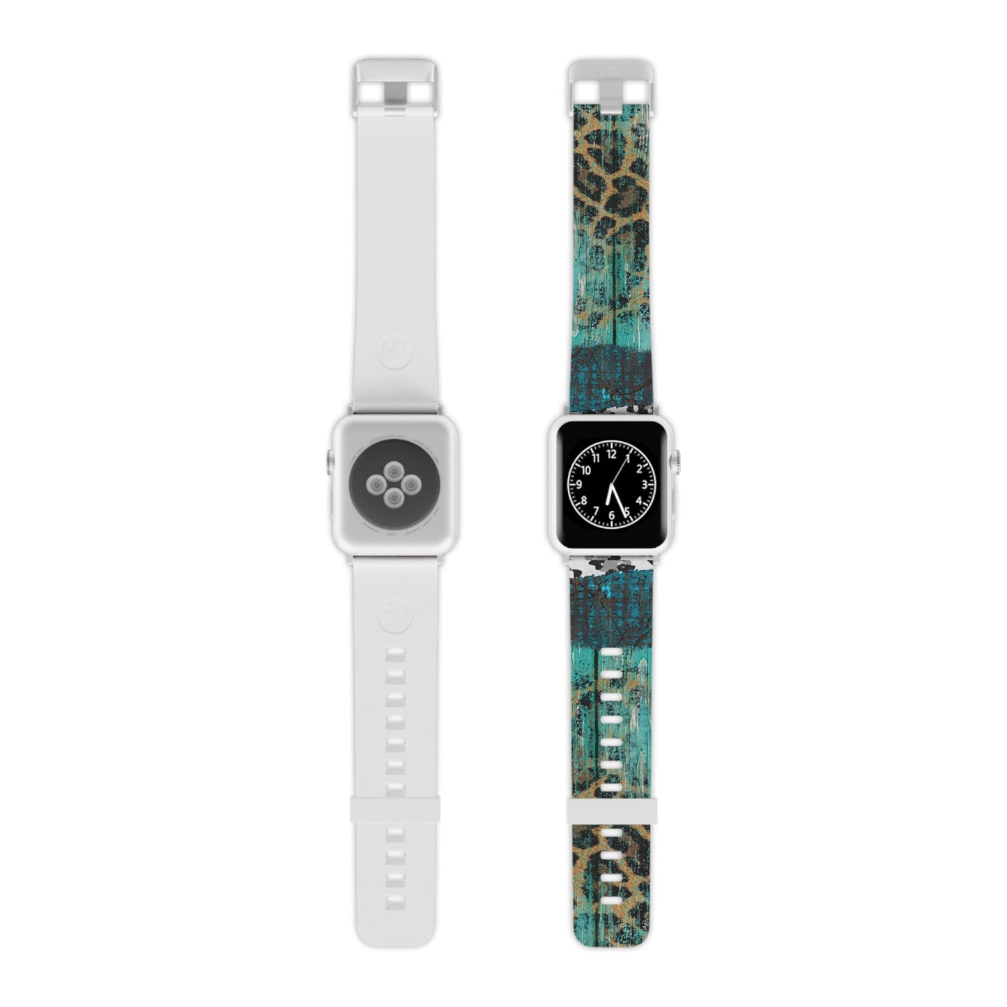 Turquoise Rustic Leopard Wood Apple Watch Band - BOGO Cases