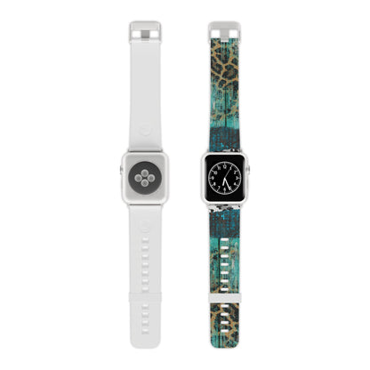 Turquoise Rustic Leopard Wood Apple Watch Band - BOGO Cases