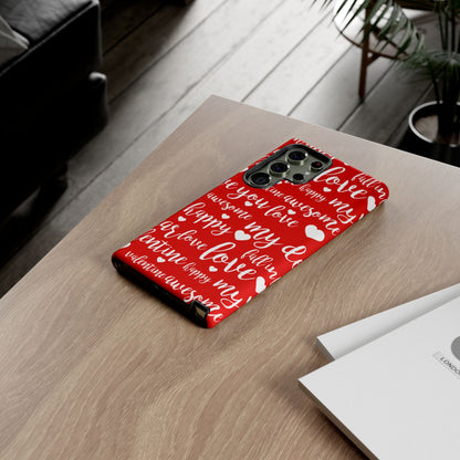 Valentine Words Pattern – Samsung Galaxy Case - BOGO Cases