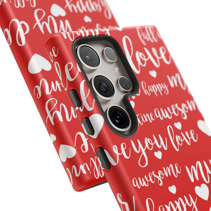 Valentine Words Pattern – Samsung Galaxy Case - BOGO Cases