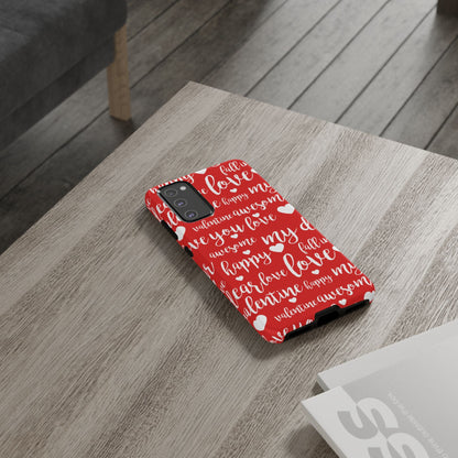 Valentine Words Pattern – Samsung Galaxy Case - BOGO Cases