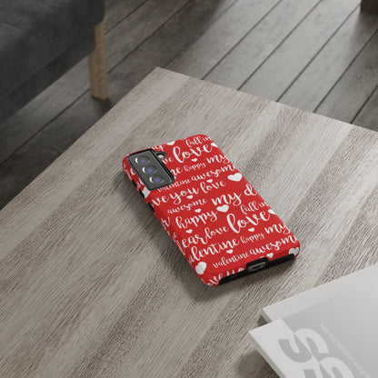 Valentine Words Pattern – Samsung Galaxy Case - BOGO Cases