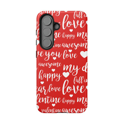 Valentine Words Pattern – Samsung Galaxy Case - BOGO Cases