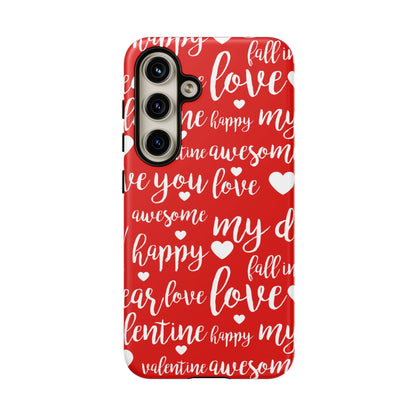 Valentine Words Pattern – Samsung Galaxy Case - BOGO Cases