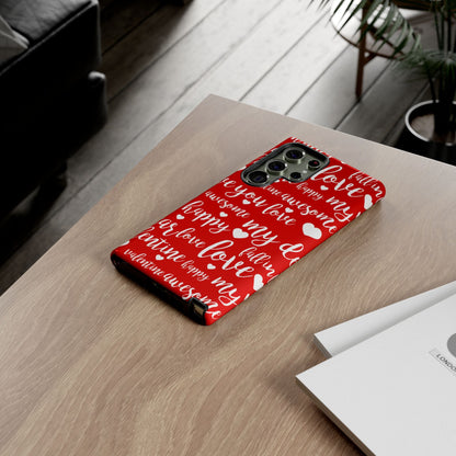 Valentine Words Pattern – Samsung Galaxy Case - BOGO Cases