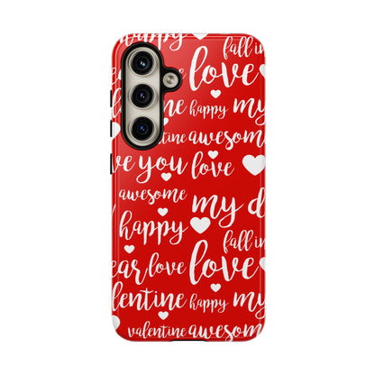 Valentine Words Pattern – Samsung Galaxy Case - BOGO Cases