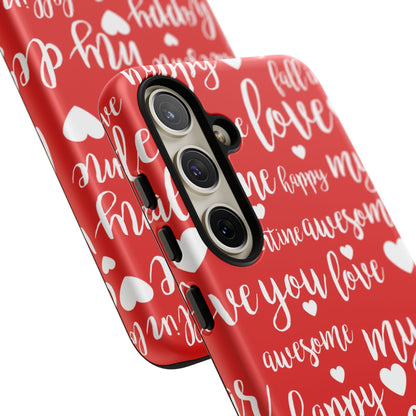 Valentine Words Pattern – Samsung Galaxy Case - BOGO Cases