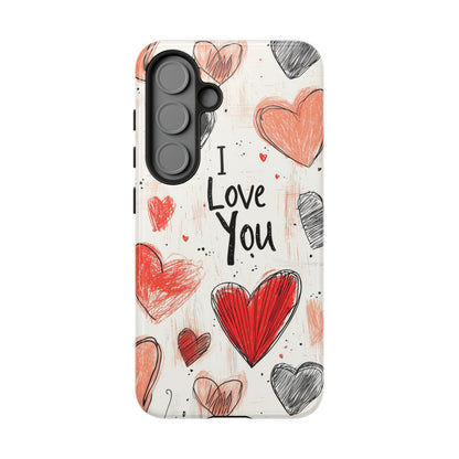 Valentines "I Love You" Hearts - For Galaxy & Google Phones - BOGO Cases