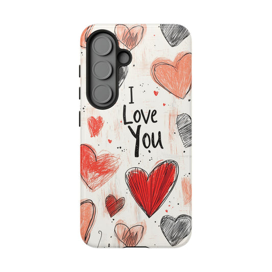 Valentines "I Love You" Hearts - For Galaxy & Google Phones - BOGO Cases