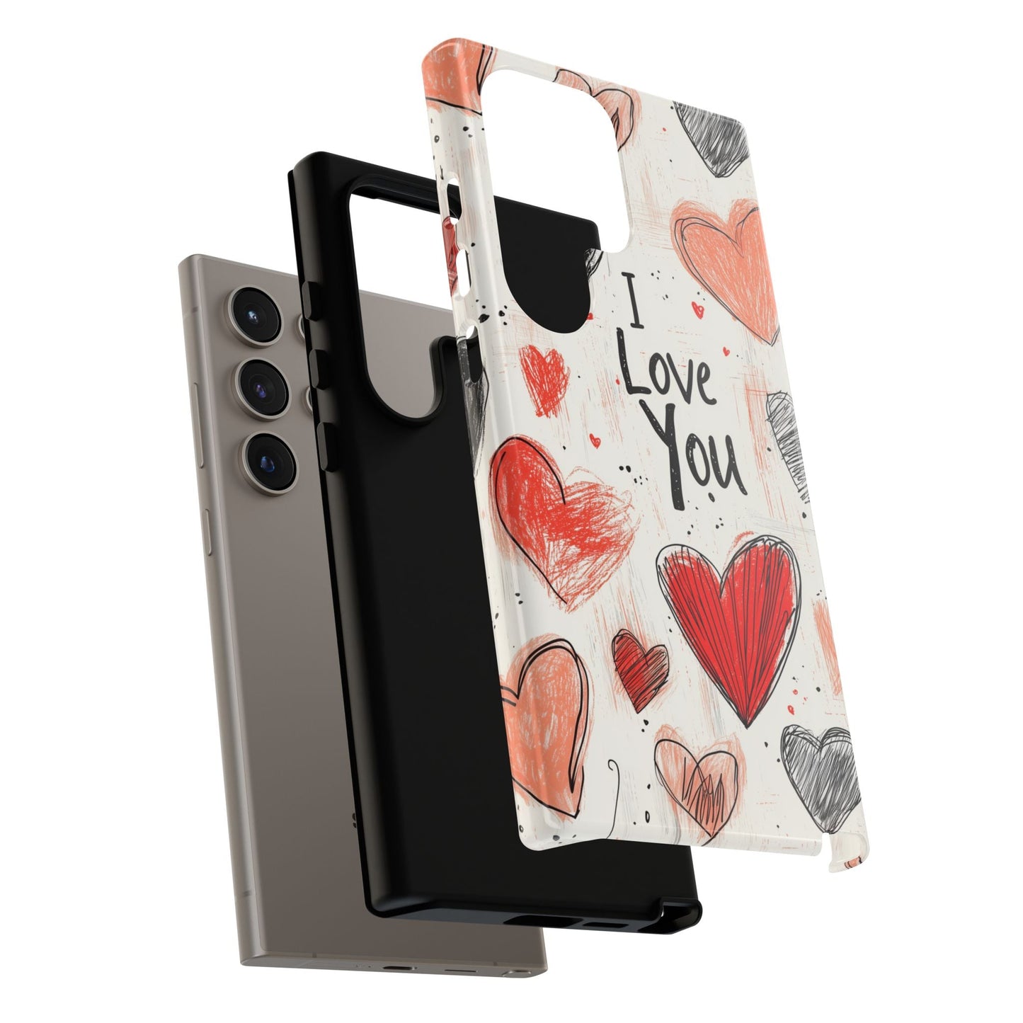 Valentines "I Love You" Hearts - For Galaxy & Google Phones - BOGO Cases