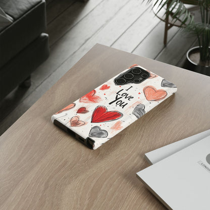 Valentines "I Love You" Hearts - For Galaxy & Google Phones - BOGO Cases