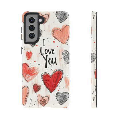 Valentines "I Love You" Hearts - For Galaxy & Google Phones - BOGO Cases