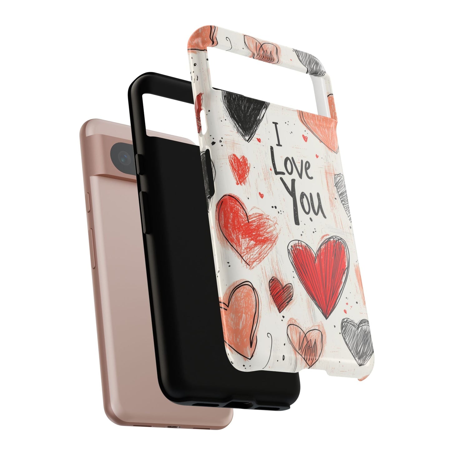 Valentines "I Love You" Hearts - For Galaxy & Google Phones - BOGO Cases