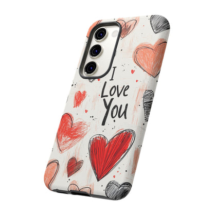 Valentines "I Love You" Hearts - For Galaxy & Google Phones - BOGO Cases