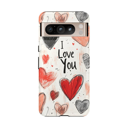 Valentines "I Love You" Hearts - For Galaxy & Google Phones - BOGO Cases
