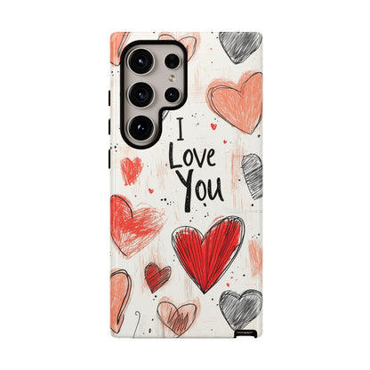 Valentines "I Love You" Hearts - For Galaxy & Google Phones - BOGO Cases