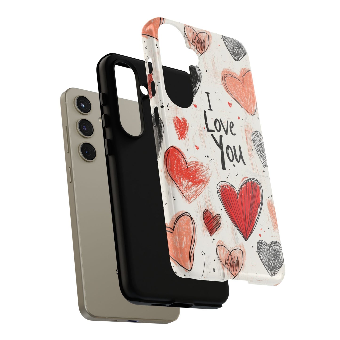 Valentines "I Love You" Hearts - For Galaxy & Google Phones - BOGO Cases
