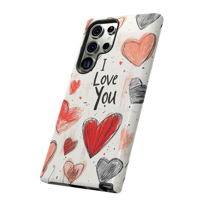 Valentines "I Love You" Hearts - For Galaxy & Google Phones - BOGO Cases