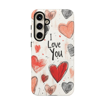 Valentines "I Love You" Hearts - For Galaxy & Google Phones - BOGO Cases